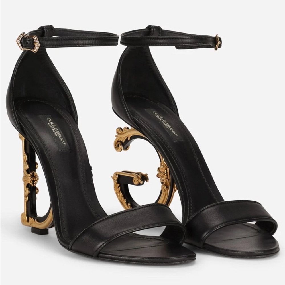 Dolce & Gabbana Black and Gold Heels
